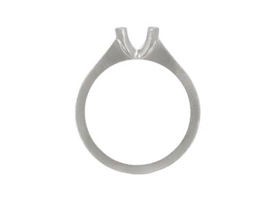 Solitaire serti demi-clos pour pierre de 6 mm, corps plat, Or gris 18k Pd, doigt 62 - Image Standard - 2