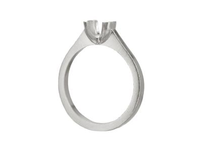 Solitaire serti demi-clos pour pierre de 6 mm, corps plat, Or gris 18k Pd, doigt 72 - Image Standard - 3