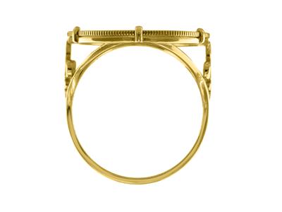 Bague porte-pièce 20 francs, serti 6 griffes, personnalisable, Or jaune 18k - Image Standard - 3