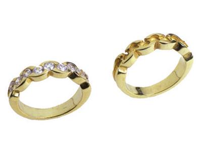 Alliance serti demi-clos, Or jaune 18k. Réf. 800 - Image Standard - 3