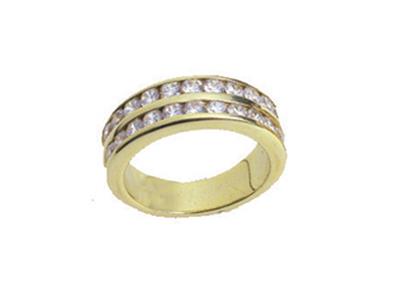 Alliance serti rail 2 rangs, Or jaune 18k. Réf. 00102 - Image Standard - 2