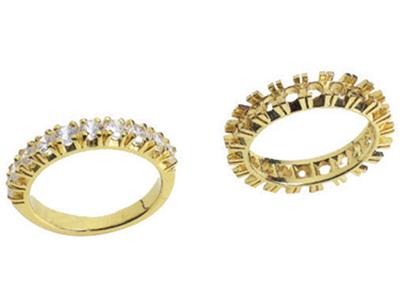 Alliance serti rail 1 rang, Or jaune 18k. Réf. 306/5005 - Image Standard - 3