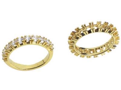 Alliance serti 4 griffes 1 rang, Or jaune 18k. Réf. 307/5006 - Image Standard - 3