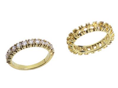 Alliance serti 4 griffes 1 rang, Or jaune 18k. Réf. 318 - Image Standard - 3