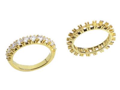 Alliance serti 4 griffes 1 rang, Or jaune 18k. Réf. 330 - Image Standard - 3