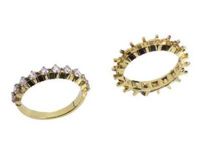 Alliance serti 4 griffes 1 rang, Or jaune 18k. Réf. 370 - Image Standard - 3