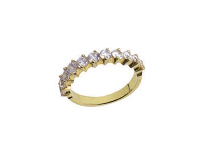 Alliance serti griffes décalées 1 rang, Or jaune 18k. Réf. 391 - Image Standard - 2