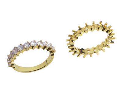 Alliance serti griffes décalées 1 rang, Or jaune 18k. Réf. 391 - Image Standard - 3