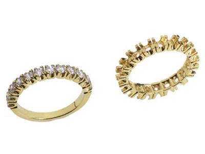 Alliance serti 4 griffes 1 rang, Or jaune 18k. Réf. 420 - Image Standard - 3