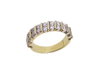 Alliance Barrette entière 2 rangs, Or jaune 18k. Réf. 452 - Image Standard - 2