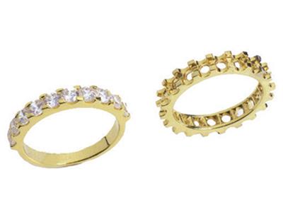 Alliance serti 4 griffes 1 rang, Or jaune 18k. Réf. 530 - Image Standard - 3