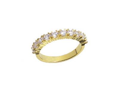 Alliance serti 4 griffes 1 rang, Or jaune 18k. Réf. 580 - Image Standard - 2