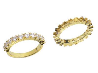 Alliance serti 4 griffes 1 rang, Or jaune 18k. Réf. 580 - Image Standard - 3