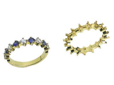 Alliance serti 4 griffes 1 rang, Or jaune 18k. Réf. 365 - Image Standard - 3