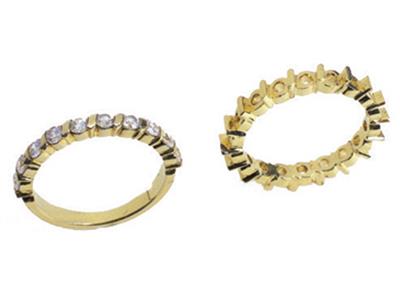 Alliance Barrette biais 1 rang, Or jaune 18k. Réf. 450 - Image Standard - 3