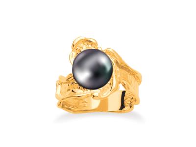 Bague pour une perle de 8 à 10 mm, Or jaune 18k. Réf. BG156 - Image Standard - 3