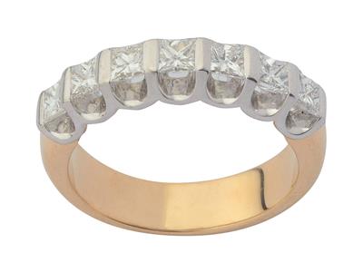 Alliance pour 7 pierres princesses, Or jaune 18k. Réf. 903 - Image Standard - 2