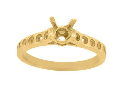 Solitaire 4 griffes pour pierre centrale 6 mm, Or jaune 18k. Réf. GA70/90 - Image Standard - 2
