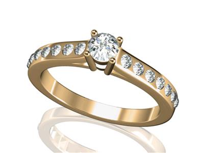 Solitaire 4 griffes pour pierre centrale 6 mm, Or jaune 18k. Réf. GA70/90 - Image Standard - 3