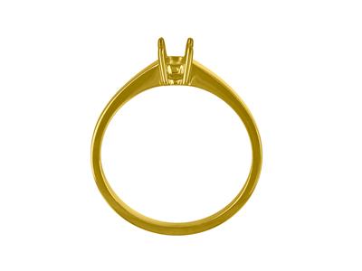 Solitaire 4 griffes pour pierre de 3,40 mm, corps plat, Or jaune 18k 3N, doigt 68 - Image Standard - 2