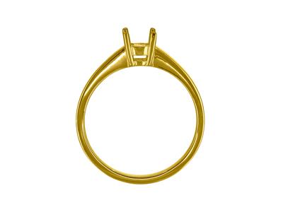Solitaire 4 griffes pour pierre de 4,60 mm, corps plat, Or jaune 18k 3N, doigt 71 - Image Standard - 2