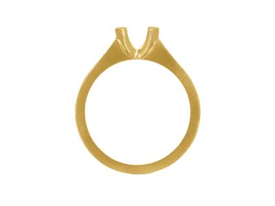 Solitaire serti demi-clos pour pierre de 6,50 mm, corps plat, Or jaune 18k 3N, doigt 61 - Image Standard - 2