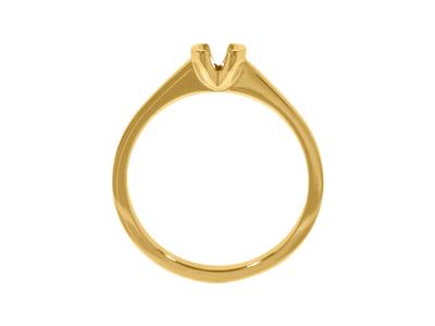Solitaire serti demi-clos pour pierre de 3,80 mm, corps plat, Or jaune 18k 3N, doigt 54 - Image Standard - 2