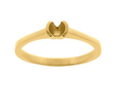 Solitaire serti demi-clos pour pierre de 4,20 mm, corps plat, Or jaune 18k 3N, doigt 71 - Image Standard - 1