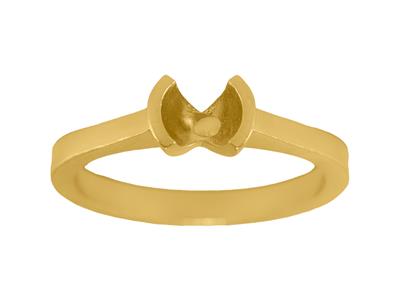 Solitaire serti demi-clos pour pierre de 4,60 mm, corps plat, Or jaune 18k 3N, doigt 54 - Image Standard - 1
