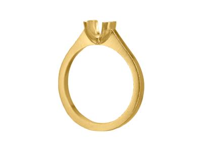 Solitaire serti demi-clos pour pierre de 4,60 mm, corps plat, Or jaune 18k 3N, doigt 65 - Image Standard - 3