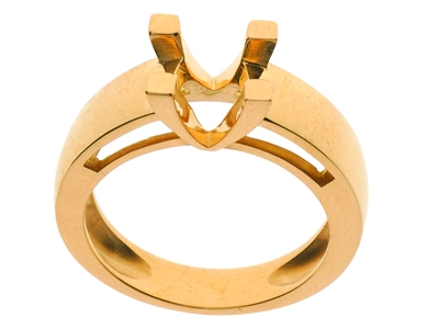 Solitaire 4 griffes pour pierre de 6,3 mm, Or jaune 18k. Réf. 2630 - Image Standard - 2