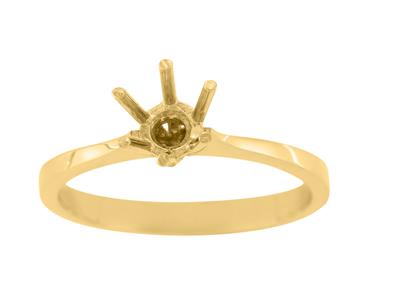 Solitaire 6 griffes pour pierre de 5 mm, Or jaune 18k. Réf. RO 50/60 - Image Standard - 2