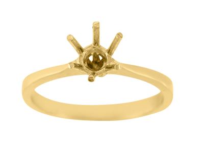 Solitaire 6 griffes pour pierre de 6 mm, Or jaune 18k. Réf. RO 70/90 - Image Standard - 2