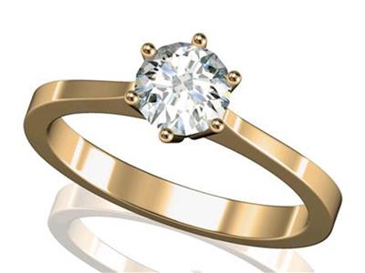 Solitaire 6 griffes pour pierre de 6 mm, Or jaune 18k. Réf. RO 70/90 - Image Standard - 3