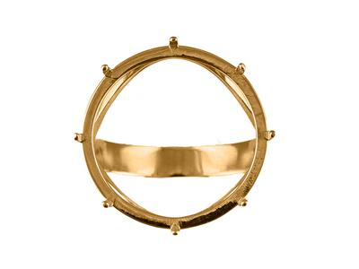 Bague porte-pièce 20 francs, serti 8 griffes, corps ajouré, Or rose 18k 4N - Image Standard - 4