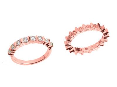 Alliance Barrette droite 1 rang, Or rouge 18k. Réf. 451/5009 - Image Standard - 3