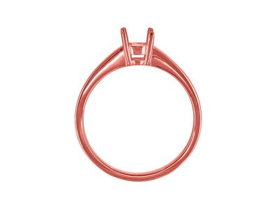 Solitaire 4 griffes pour pierre de 5 mm, corps plat, Or rouge 18k 5N, doigt 65 - Image Standard - 2
