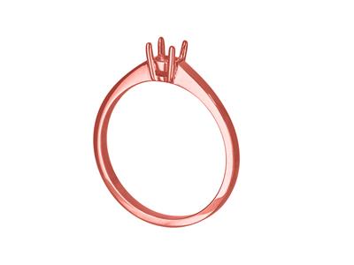 Solitaire 4 griffes pour pierre de 3,40 mm, corps plat, Or rouge 18k 5N, doigt 70 - Image Standard - 3