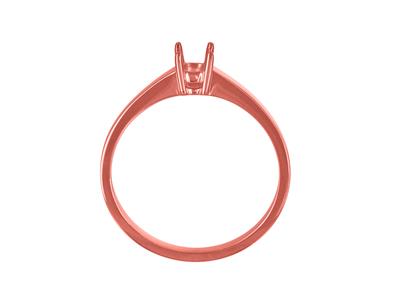 Solitaire 4 griffes pour pierre de 3,80 mm, corps plat, Or rouge 18k 5N, doigt 61 - Image Standard - 2