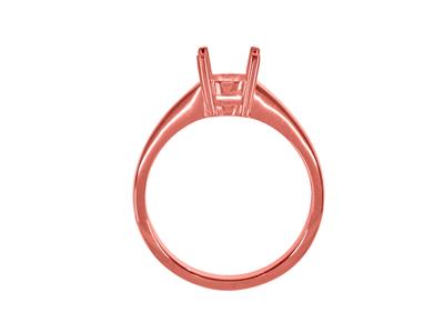 Solitaire 4 griffes pour pierre de 6 mm, corps plat, Or rouge 18k 5N, doigt 47 - Image Standard - 2