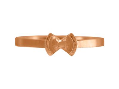 Solitaire serti demi-clos pour pierre de 5 mm, corps plat, Or rouge 18k 5N, doigt 51 - Image Standard - 4