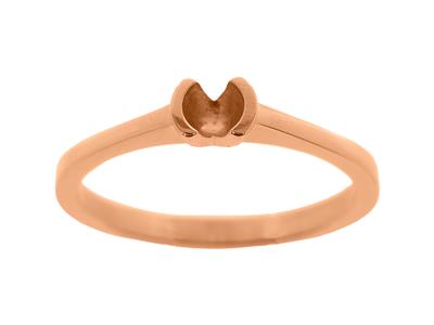 Solitaire serti demi-clos pour pierre de 3,40 mm, corps plat, Or rouge 18k 5N, doigt 63 - Image Standard - 1