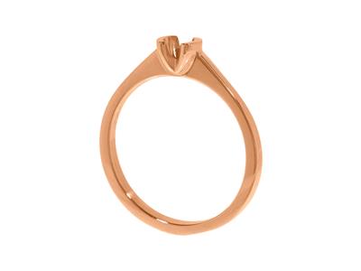 Solitaire serti demi-clos pour pierre de 3,40 mm, corps plat, Or rouge 18k 5N, doigt 63 - Image Standard - 3