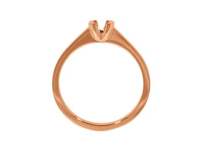 Solitaire serti demi-clos pour pierre de 3,80 mm, corps plat, Or rouge 18k 5N, doigt 54 - Image Standard - 2