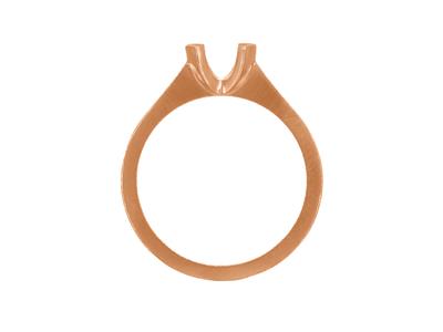 Solitaire serti demi-clos pour pierre de 4,60 mm, corps plat, Or rouge 18k 5N, doigt 53 - Image Standard - 2