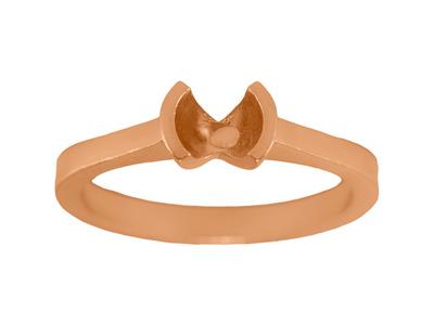 Solitaire serti demi-clos pour pierre de 5,50 mm, corps plat, Or rouge 18k 5N, doigt 47 - Image Standard - 1