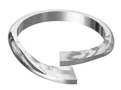 Corps de bague croisé, Or gris 18k Pd 10, doigt 52/53. Réf. S230 - Image Standard - 2