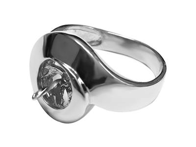 Bague pour perles de 9 à 10 mm, Argent 925 rhodié. Réf. BG159GM - Image Standard - 2