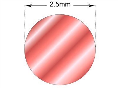 Fil rond Or rouge 18k 5N recuit, 2,50 mm - Image Standard - 3