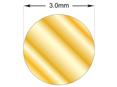 Fil rond Or jaune 18k 3N recuit, 3,00 mm - Image Standard - 3